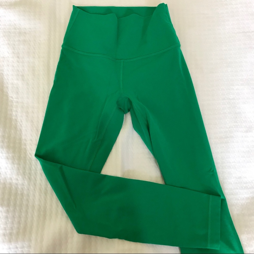 Green Lululemon Wunder Under High Rise Tights